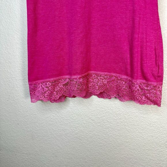 Mossimo Y2K Womens Lace Trim Ribbed Tank Top Size M Pink Sweetheart Racerback - Picture 5 of 5